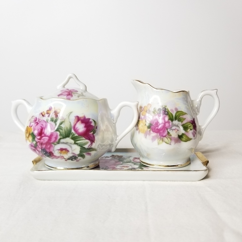 Vintage Floral Porcelain Tea Set, Made in Japan